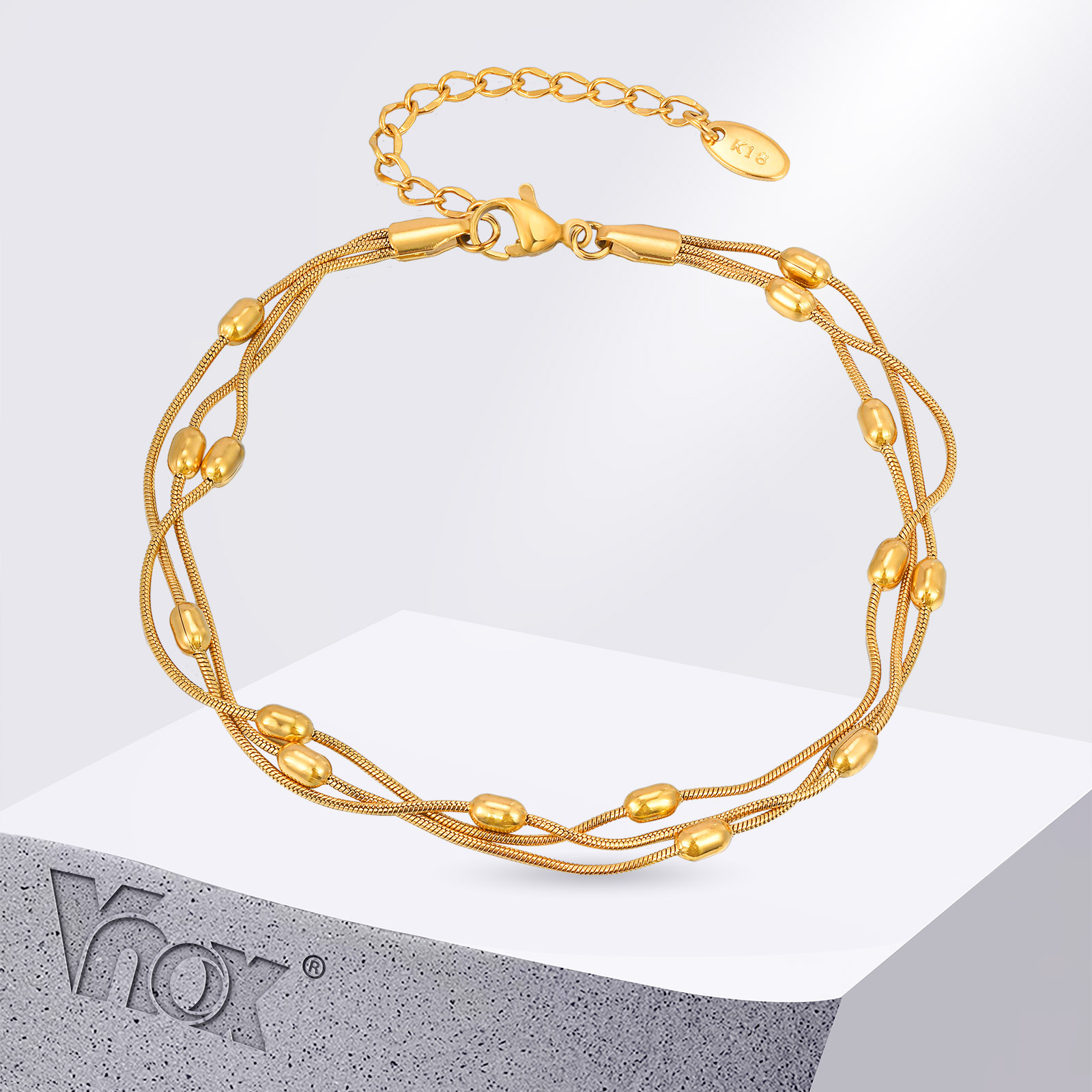 Jc Jewelry & Watches Photos - Vnox letnie trójwarstwowe łańcuszki ze stali