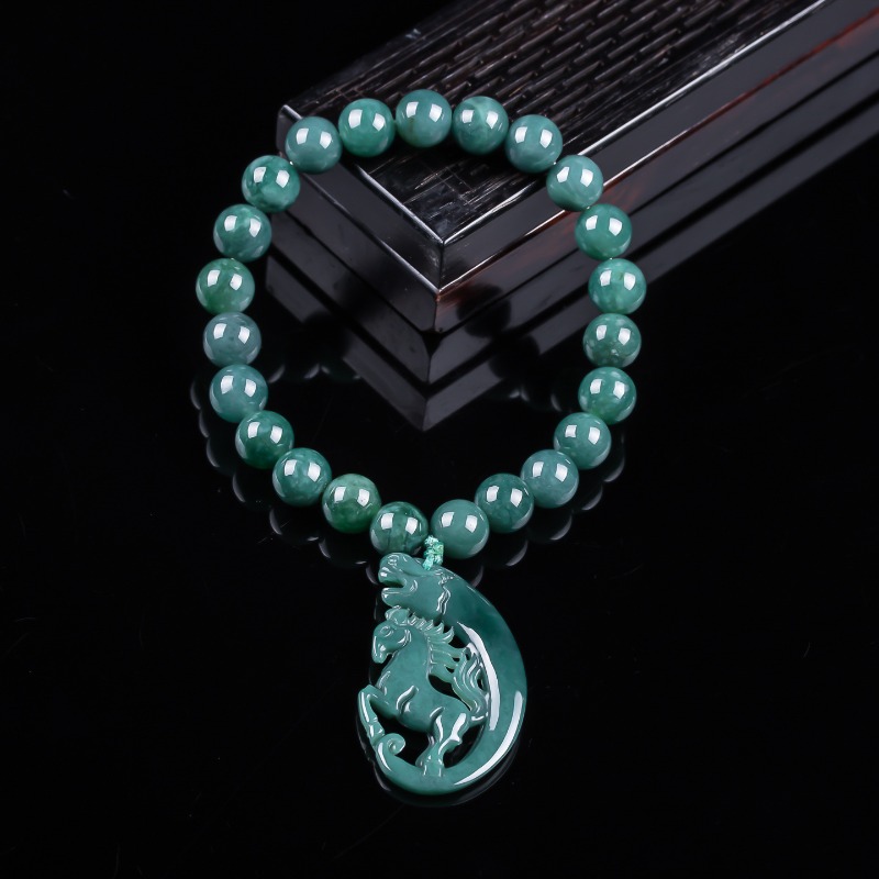 Jewelry & Watches Vitopoulos - Naturalny Jadeit Niebieski Wodny Znak Zodiaku