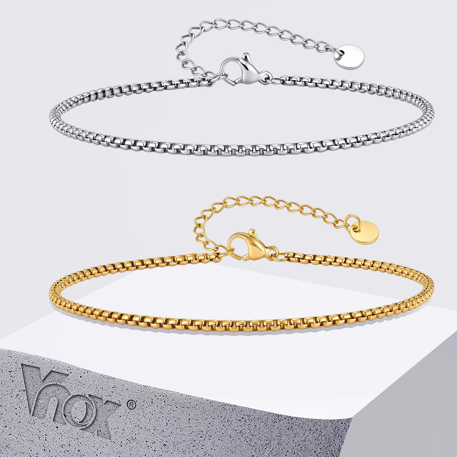 Jc Jewelry & Watches Photos - Vnox Bransoletka na kostkę ze stali