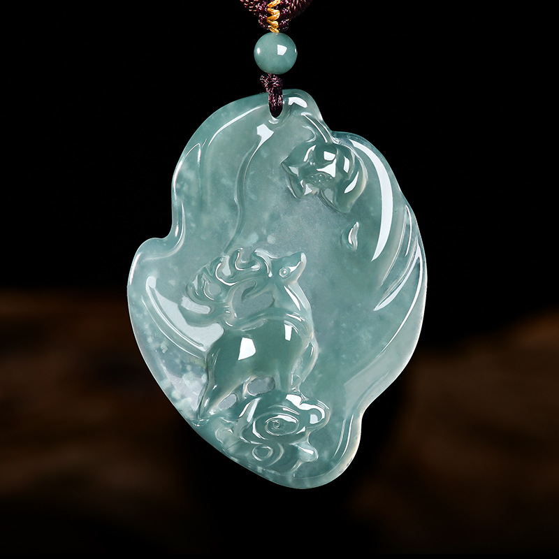 Jewelry & Watches Vitopoulos - Prawdziwy Naturalny Szmaragdowy Jadeitowy Niebieski Wodny