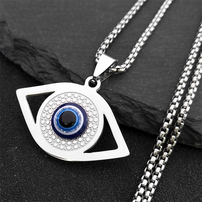 Jewelry & Watches Vitopoulos - Islamski Naszyjnik Hamsa z Niebieskim Okiem