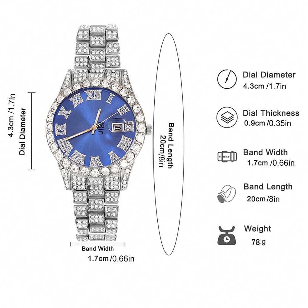 Zestaw biżuterii hip-hop: łańc – Icebox Jewelry Watches recenzja i cena
